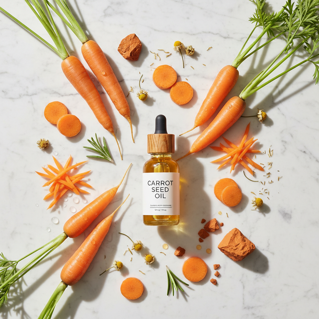 Aceite de Zanahoria - Flat Lay